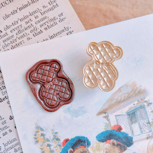 再販⭐︎27mm キルティングベア シーリングスタンプ ヘッド テディベア  