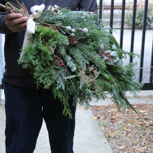 針葉樹スワッグL クリスマス、冬のインテリアフラワーに フレッシュ