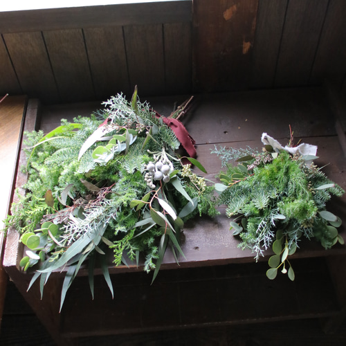 針葉樹スワッグL クリスマス、冬のインテリアフラワーに フレッシュ