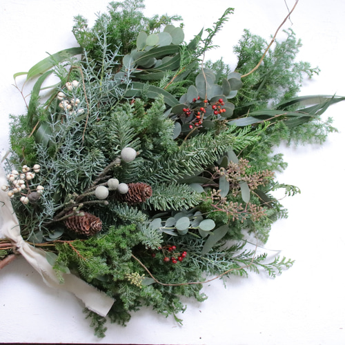 針葉樹スワッグL クリスマス、冬のインテリアフラワーに フレッシュ