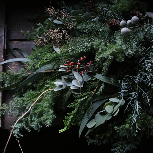 針葉樹スワッグL クリスマス、冬のインテリアフラワーに フレッシュ