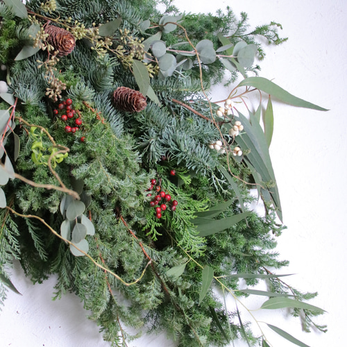 針葉樹スワッグL クリスマス、冬のインテリアフラワーに フレッシュ