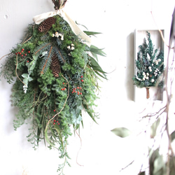 針葉樹スワッグL クリスマス、冬のインテリアフラワーに フレッシュ