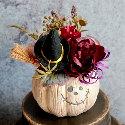 ミニかぼちゃ頭のhappyハロウィンアレンジ アートフラワー