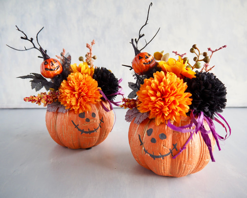 かぼちゃ頭のhappyハロウィンアレンジ アートフラワー