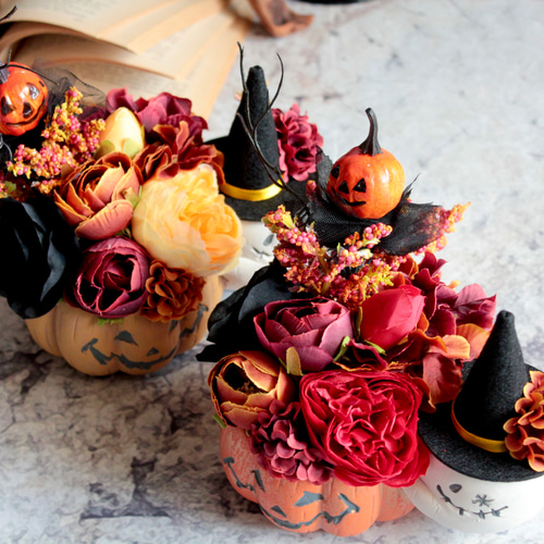 ハンドメイド❣️ハロウィンアレンジ❣️お化け、キャンディ、バラ、カボチャ❁⃘*.゜ ハンドメイド❣️ハロウィンアレンジ❣️お化け、キャンディ