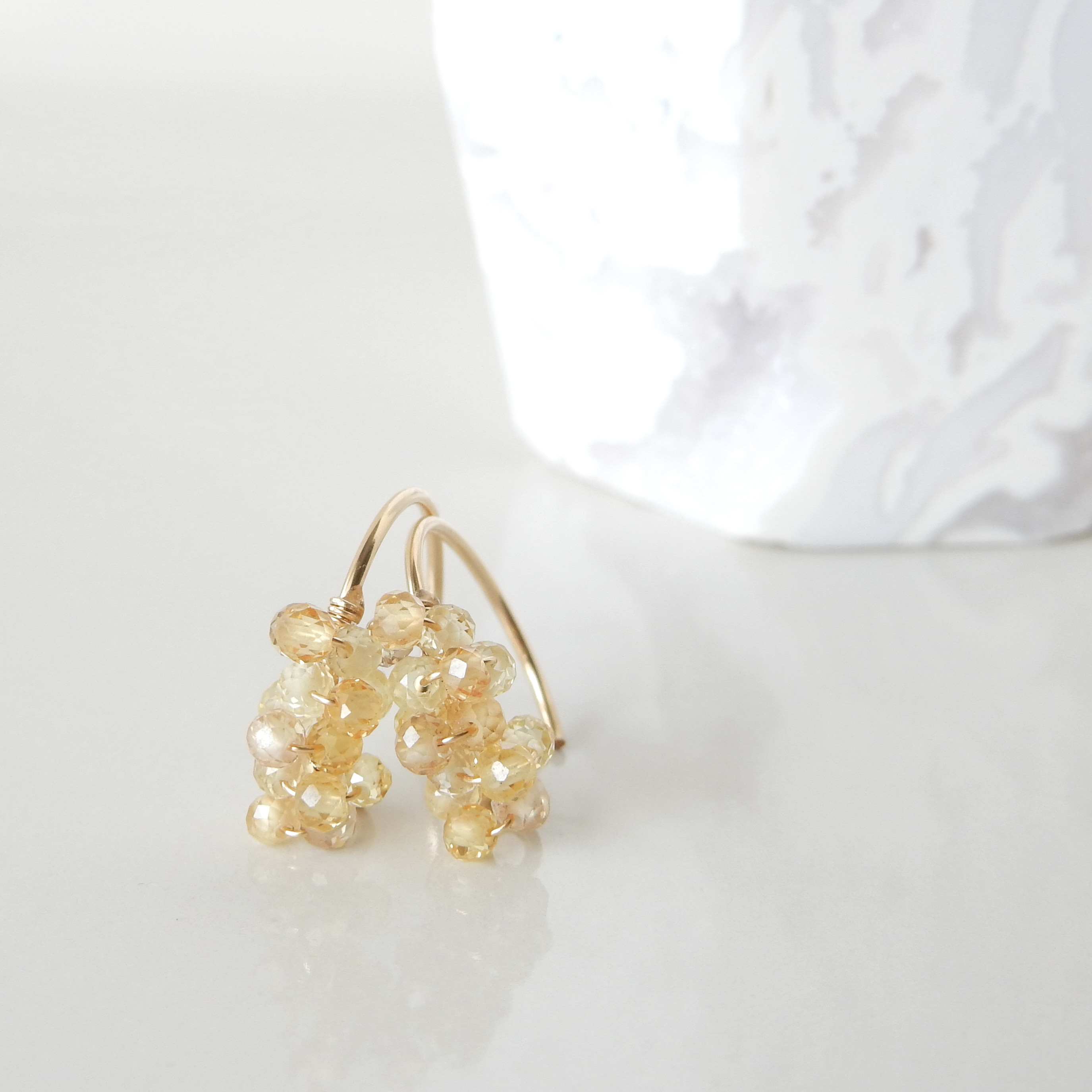 〖プチ〗イエローサファイアピアス/イヤリング 14kgf 9月の誕生石【1382】