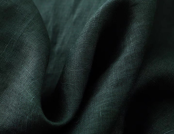 秋◆春◆綿麻ワンピース◆コットンリネン◆通勤◆通学◆ダークグリーン 4枚目の画像