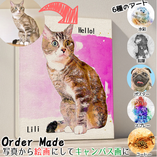 A4サイズ1匹背景つき】ペットのリアルな似顔絵 水彩画【どんな A4サイズ1匹背景つき】ペットのリアルな似顔絵 水彩画【どんな