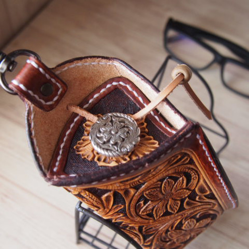 手彫り革小物　カービング眼鏡ケース 楽天市場】本革 カービングレザー サングラスケース メガネケース 眼鏡