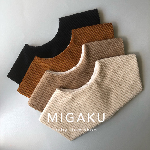corduroy bib】コーデュロイ スタイ シンプル つけ襟 出産祝い スタイ
