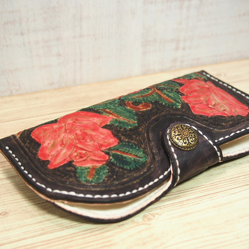 カービング革のメガネケース（薔薇） メガネケース 『オッカン』 通販  