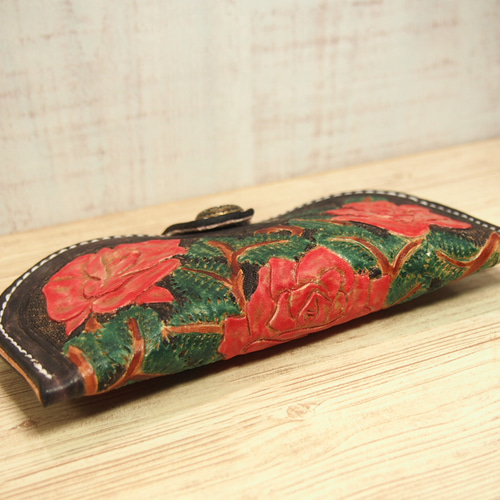 カービング革のメガネケース（薔薇） メガネケース 『オッカン』 通販  