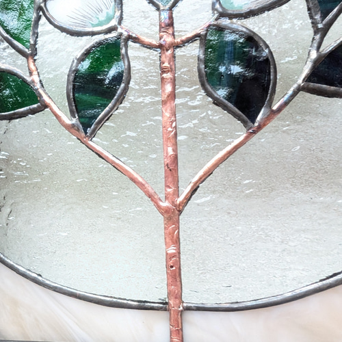 ステンドグラス　ローズガラスのパネル(スタンド付) 0_ea36714576bc2e3b09ffb93792df