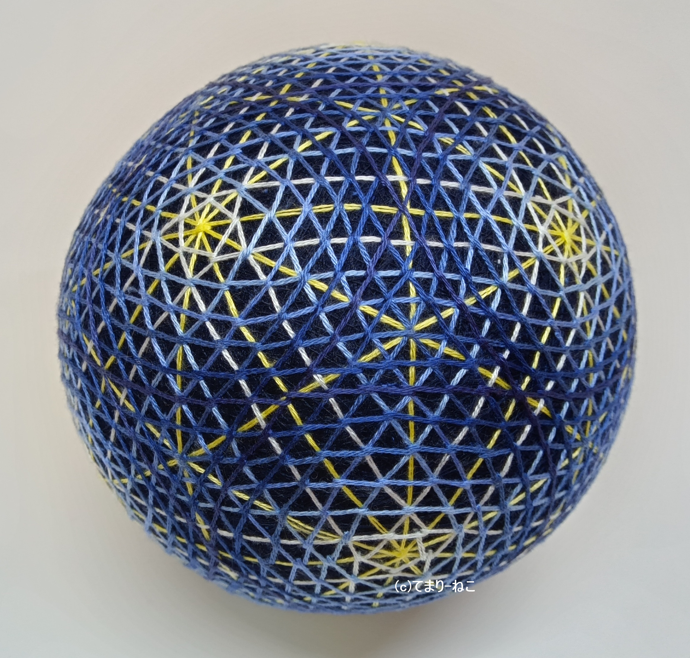 手毬猫の店 てまり 「482面 蛍」紺地 10cm 手まり 手毬 手鞠 四季の飾り物
