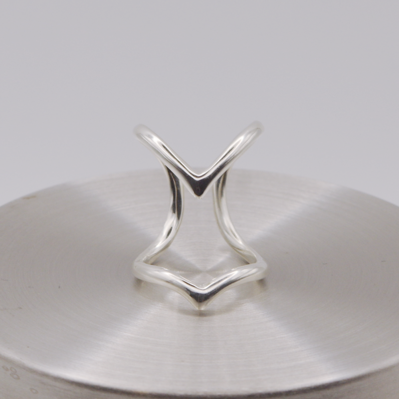 Hug heart ring　シルバー925　オープンリング/ダブルリング