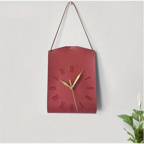 掛け時計 壁掛け 時計 ウォールクロック レザーバッグ風 革 レザー