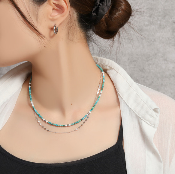 SOLD◇ターコイズネックレス《シルバー》【14kgf/サージカル
