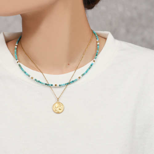 SOLD◇ターコイズネックレス《シルバー》【14kgf/サージカル