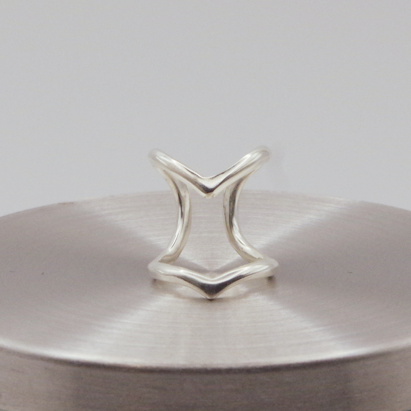 Hug heart ring mini　シルバー925　オープンリング/ダブルリング