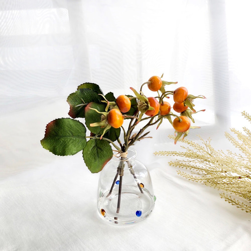 サンキライと秋色リーフのリース 深まる秋のリース 玄関リース