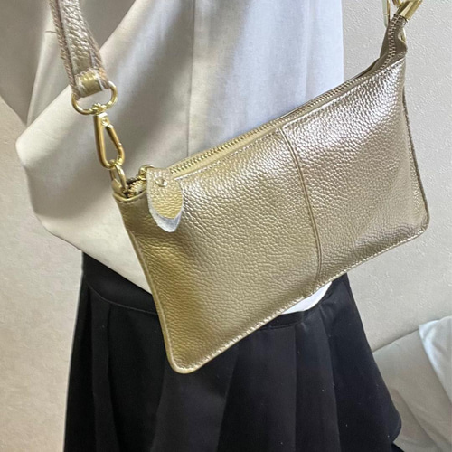 本革 ミニショルダーバッグ レディース レザー シルバー ゴールド 斜め