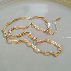 【専用です】14kgfアクセサリーおまとめ５点 14Kgf} シンプル クリップチェーンネックレス *40cm-47cm・3mm