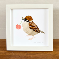 コザクラインコの似顔絵 【水彩画/額付き】 絵画 chokotto* 通販