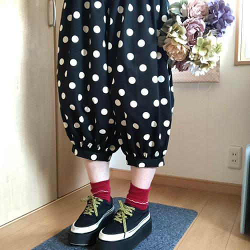 キャピタル　ドット柄ピエロパンツ フロントボタン キャピタル ドット柄ピエロパンツ フロントボタン