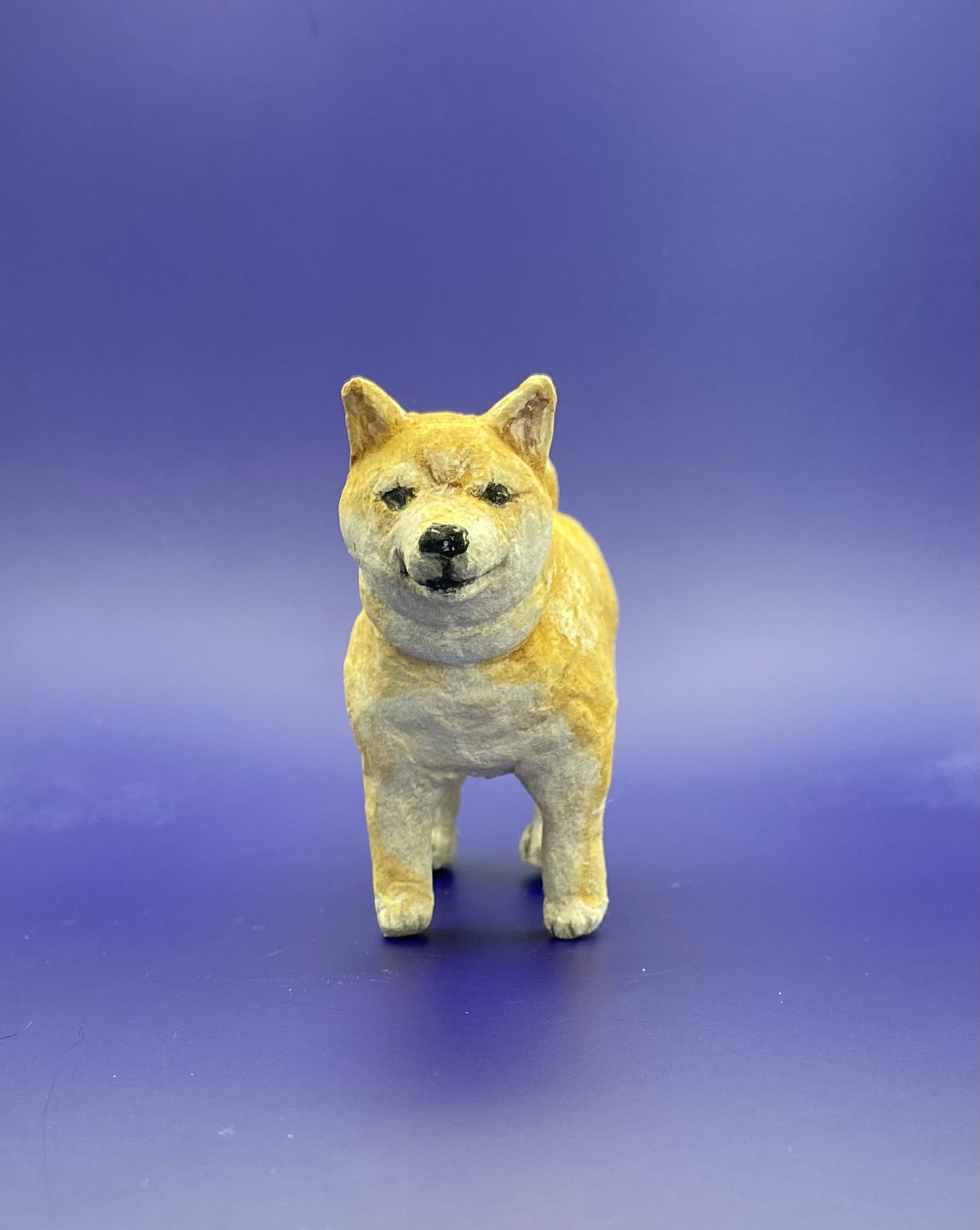 オーブン陶土のおすまし芝犬