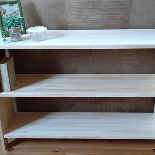 天然木 赤松集成材 オープンシェルフ 飾り棚 収納ラック 本棚 下駄箱