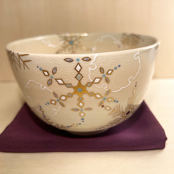 金彩 巻き絵 雪華雪輪〜yukiwa〜 抹茶茶碗 茶碗・めし碗 清香 金彩 巻き絵 雪華雪輪〜yukiwa〜 抹茶茶碗 茶碗・めし碗 清香