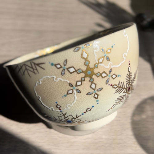 金彩 巻き絵 雪華雪輪〜yukiwa〜 抹茶茶碗 茶碗・めし碗 清香 金彩 巻き絵 雪華雪輪〜yukiwa〜 抹茶茶碗 茶碗・めし碗 清香