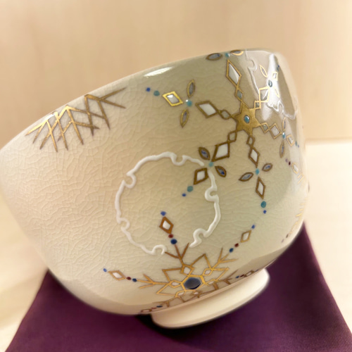 金彩 巻き絵 雪華雪輪〜yukiwa〜 抹茶茶碗 茶碗・めし碗 清香 金彩 巻き絵 雪華雪輪〜yukiwa〜 抹茶茶碗 茶碗・めし碗 清香