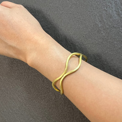 Creema限定  真鍮バングル  アンティークゴールド  ビンテージカラー　送料無料　BB031 4枚目の画像