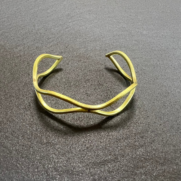 Creema限定  真鍮バングル  アンティークゴールド  ビンテージカラー　送料無料　BB031 1枚目の画像