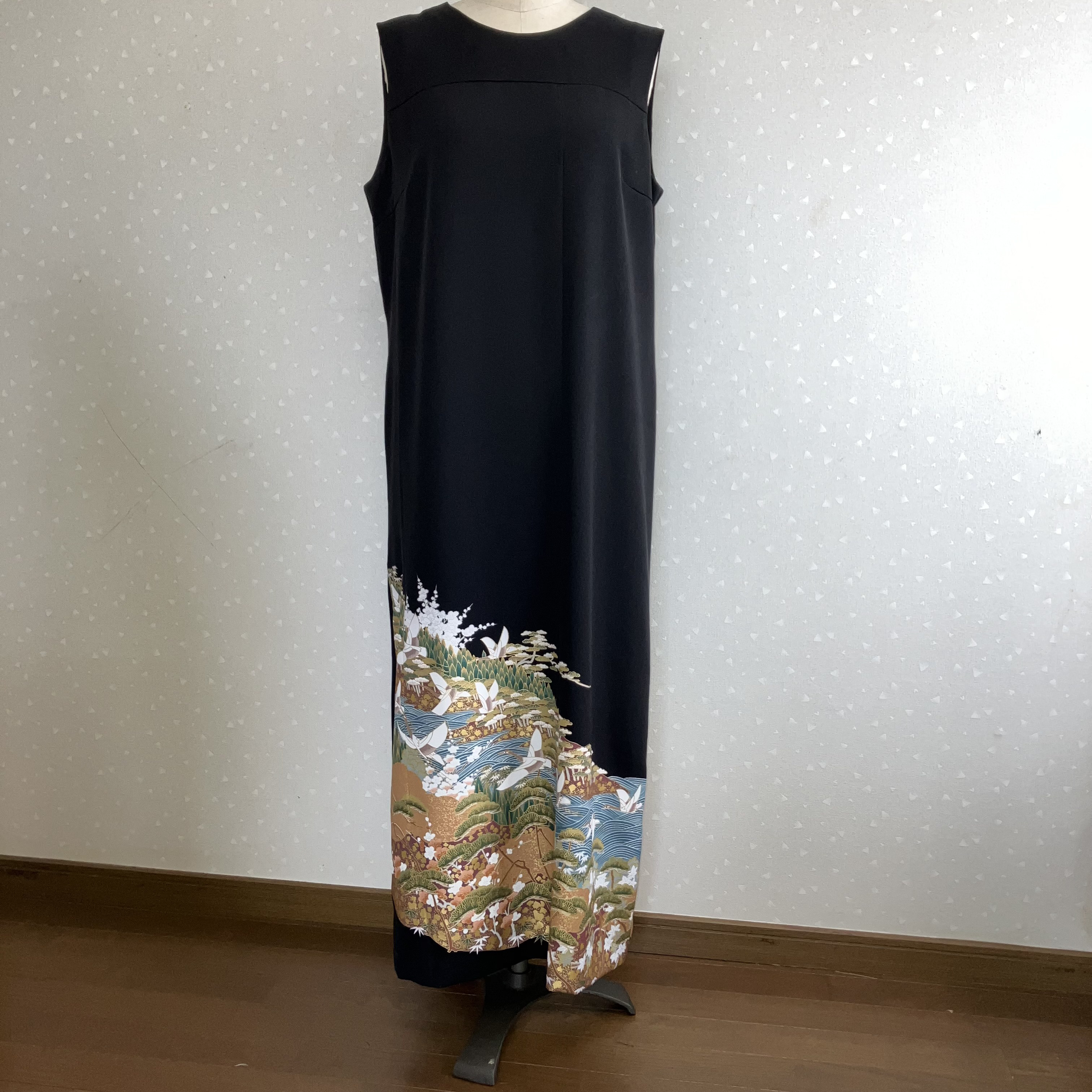 No.130ノースリーブロングワンピース留袖ドレスL〜LL13号  