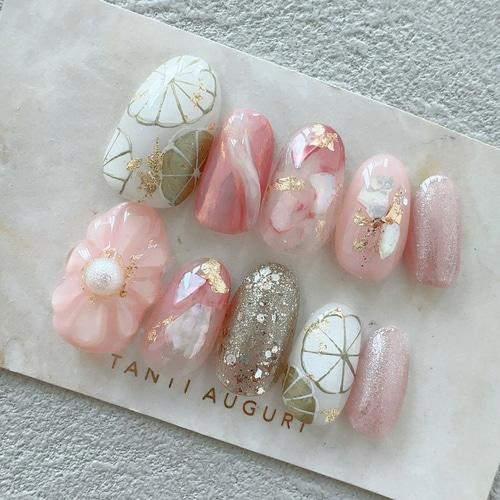 【カラー変更、サイズ指定無料】ネイルチップ　フラワー　和装 カラー変更、サイズ指定無料】ネイルチップ フラワー 和装 ネイル