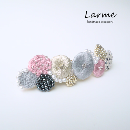 刺繍バレッタ オーダーメイド バレッタ Larme ～ラルム～ 通販  