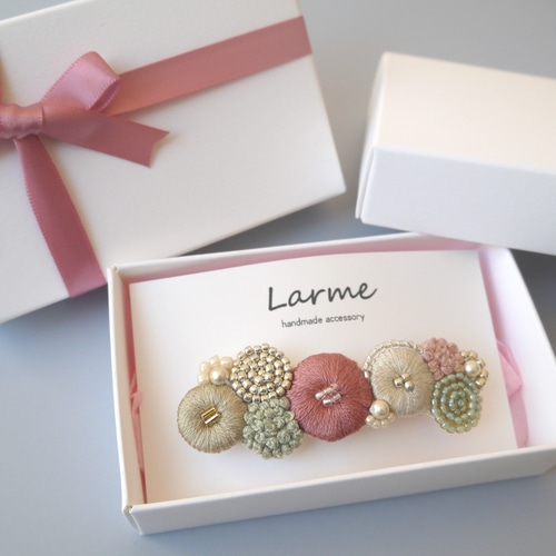 刺繍バレッタ オーダーメイド バレッタ Larme ～ラルム～ 通販  