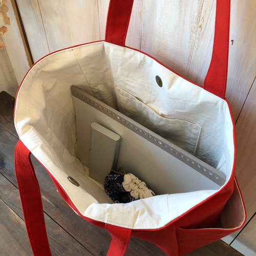 サイドポケット トートバッグ ブラック A4 トートバッグ naikara.plus