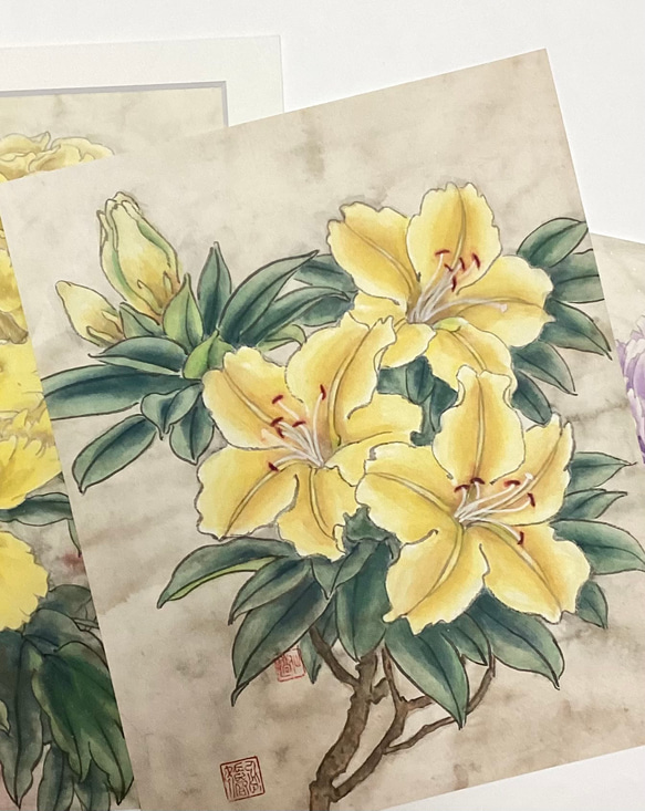 絵画　インテリア　絵　油絵　F4-090316　花 (ゆり) アンティーク 山百合 ユリの花 油彩画 油絵 アート 絵画 木製