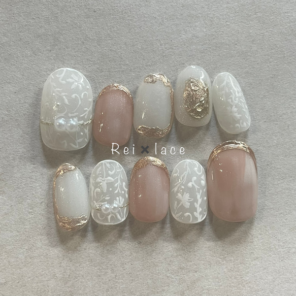 レースネイル[送料無料]＊予備チップ付き♡＊ネイルチップ