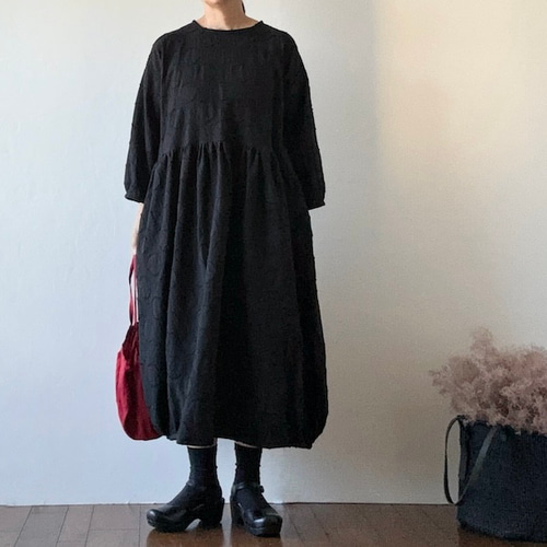 高品質ベルギーリネン♡クラシカルなフリル袖 ロングワンピース ライト  