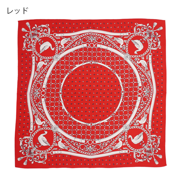 ＜バンダナサイズのシルクスカーフ＞【Marcaオリジナル】グース(BEQ-109) シルクツイル レッド 2枚目の画像
