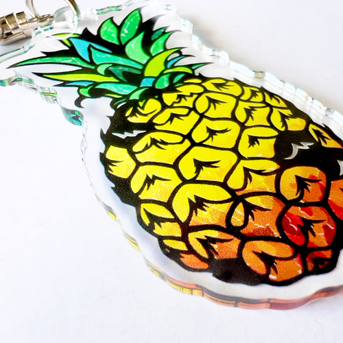 pineapple パイナップル キーホルダー【切り絵×ちぎり絵】アクリル