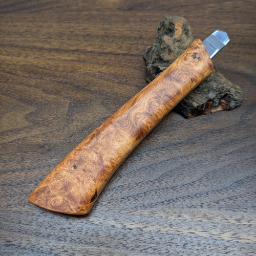 花梨 瘤杢のカッターナイフ S型 No.599 ペン・筆記用具 工房 TAISHI