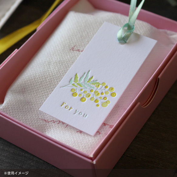 ForYouタグ【30枚】※ミモザ 活版印刷 (35×70mm) 5枚目の画像