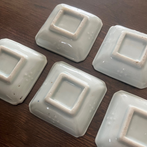 青白磁 四角形皿 5個セット 青白磁五品皿 1418-124 業務用