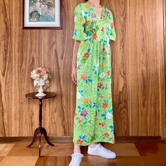 着物リメイクワンピース3510 ④Kimono transformed into a one-piece dress! We explain how